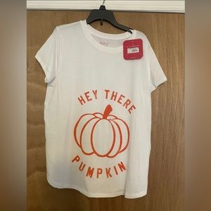 ISABEL Maternity "Hey, there PUMPKIN" Halloween T-Shirt Size M White